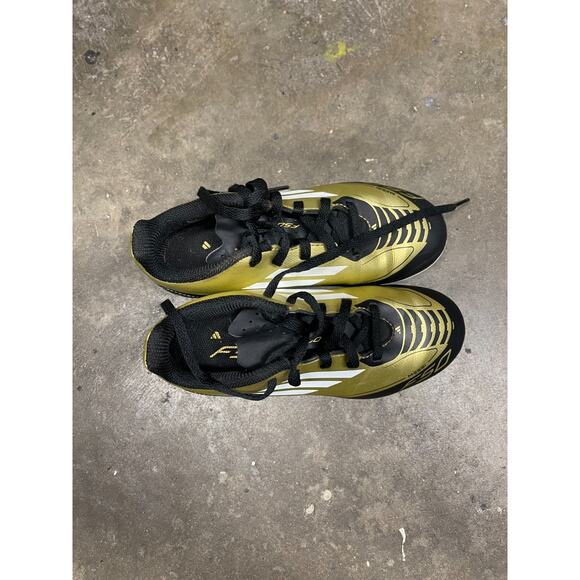 Adidas F50 Club Messi Jr FxG IG9319 Boys Black Gold Soccer Cleats Shoes Size 1 - Picture 2 of 7